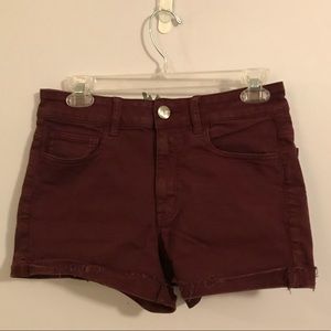 American Eagle maroon jean shorts